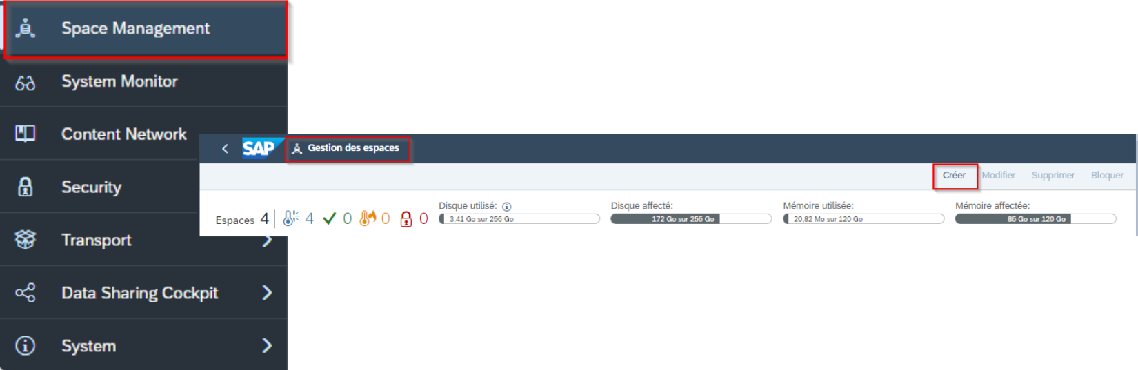 Création espace SAP Datasphere