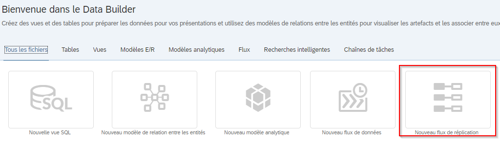 Replication flow Data Builder