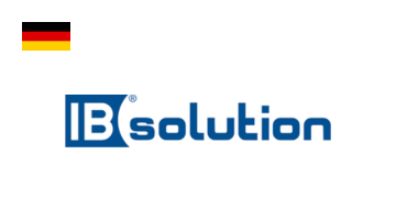 The IB Solution logo reflects excellence in data and information systems management, with a modern image illustrating their commitment to digital transformation.