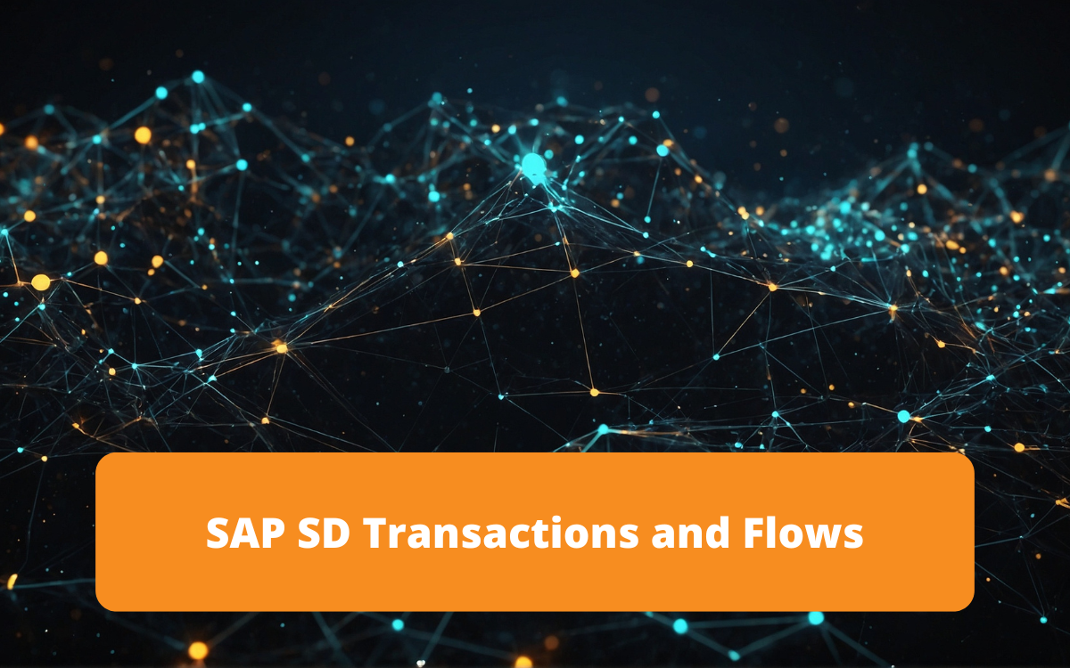 Overview of transactions and flows in SAP SD, covering the order-to-cash process in sales and distribution.