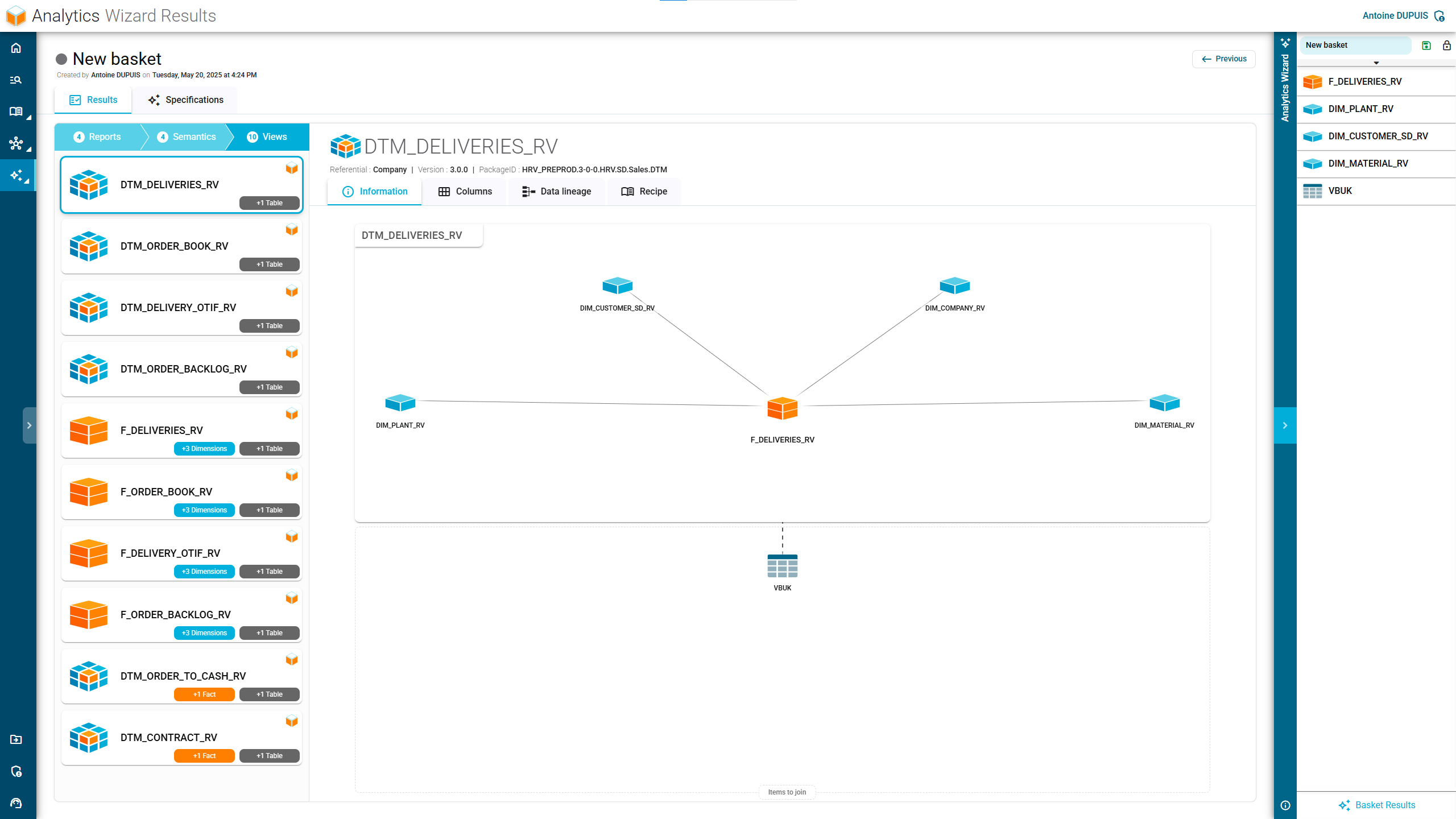 Interface of the complete Analytics Wizard in RapidViews, enabling guided SAP report creation.