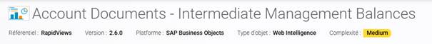 Capture d’écran affichant l’indicateur de complexité des objets SAP BO/WEBI dans BI Smart Repository 6.2.