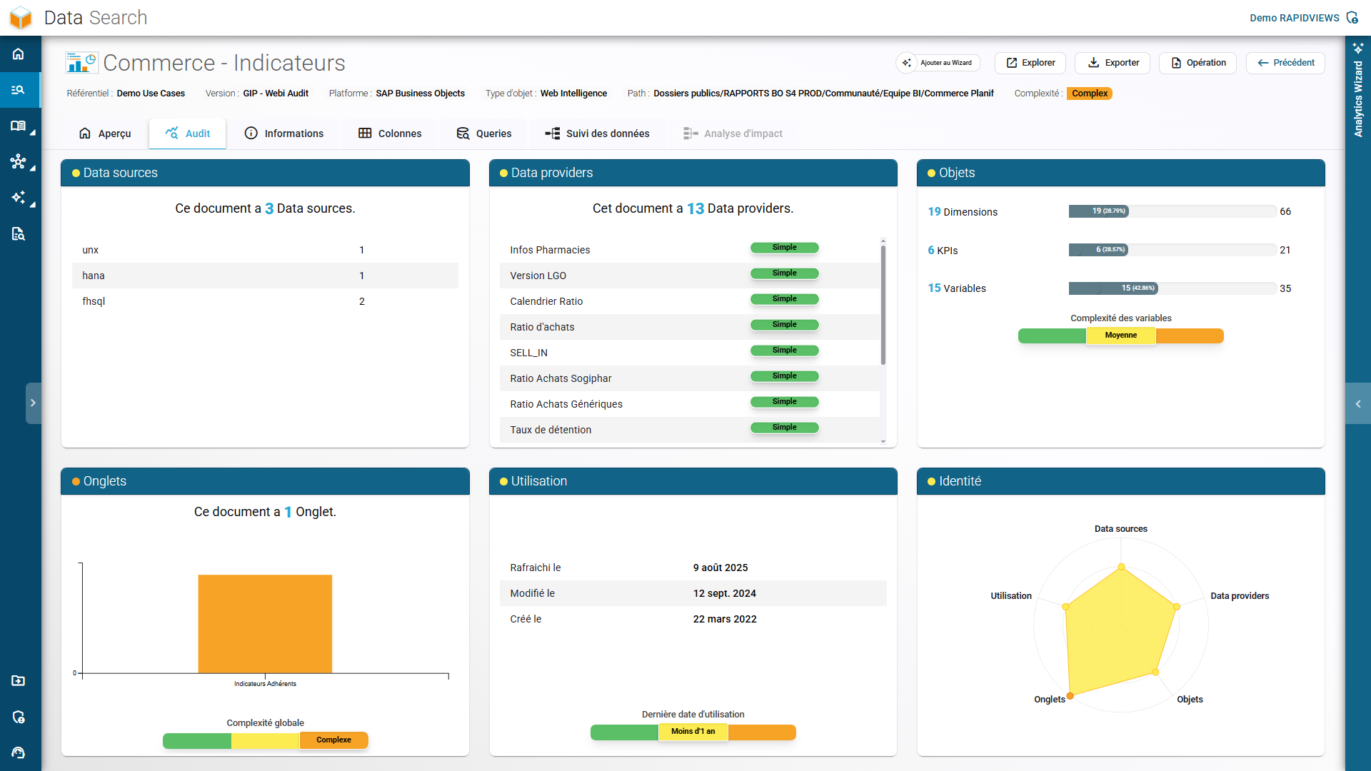 Audit rapport SAP BusinessObjects