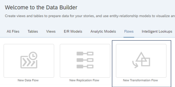 Flux de transformation SAP Datasphere